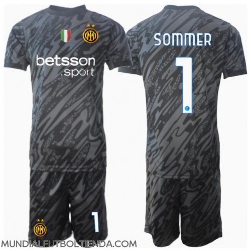 Camiseta Inter Milan Yann Sommer #1 Portero Tercera Equipación Replica 2024-25 para niños mangas cortas (+ Pantalones cortos)
